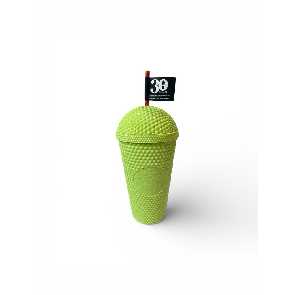 Starbucks 30 Years Frappuccino Studded Green Dome Cold Cup 16 Oz Straw Drink NEW